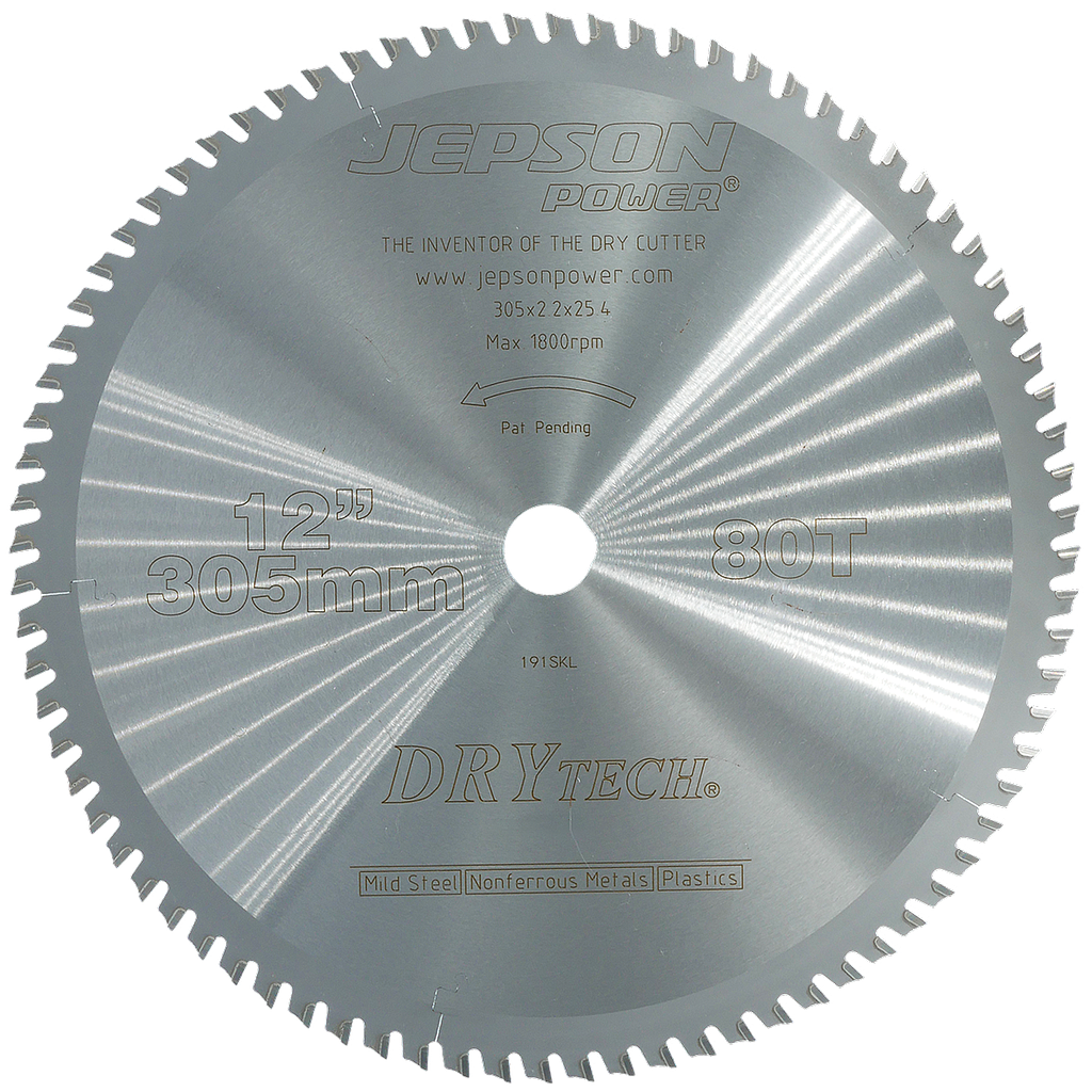 12'' Drytech® carbide tipped saw blade ø 305 mm / 80T for steel & stainless steel (thin walled)