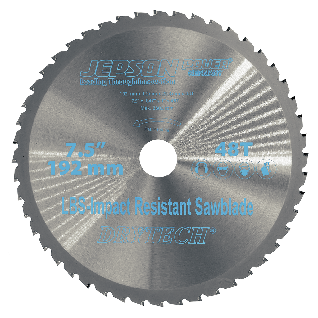 7 1/2'' Drytech® carbide tipped saw blade LBS impact resistant ø 192 mm / 48T for steel (thin walled)