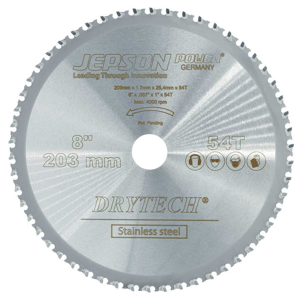 8'' Drytech® carbide tipped saw blade ø 203 mm / 54T for stainless steel