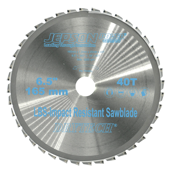 [72216540M] 6 1/2'' Drytech® carbide tipped saw blade LBS impact resistant ø 165 mm / 40T for steel (thin walled)